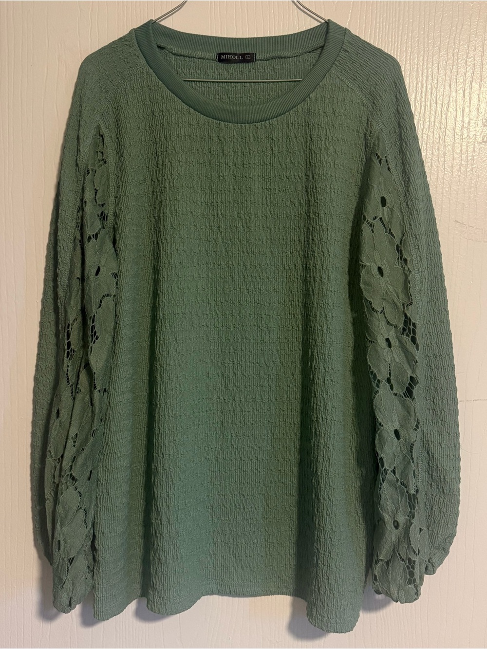 Green Miholl Long Sleeve Lace Top